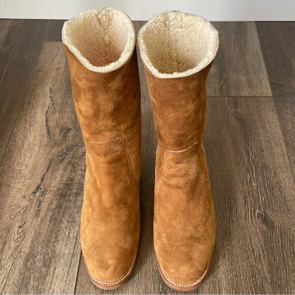 NWOT Coach Patsy Boot Fleece/Shearling Camel Suede Boots.  Size 10 - Picture 4 of 12